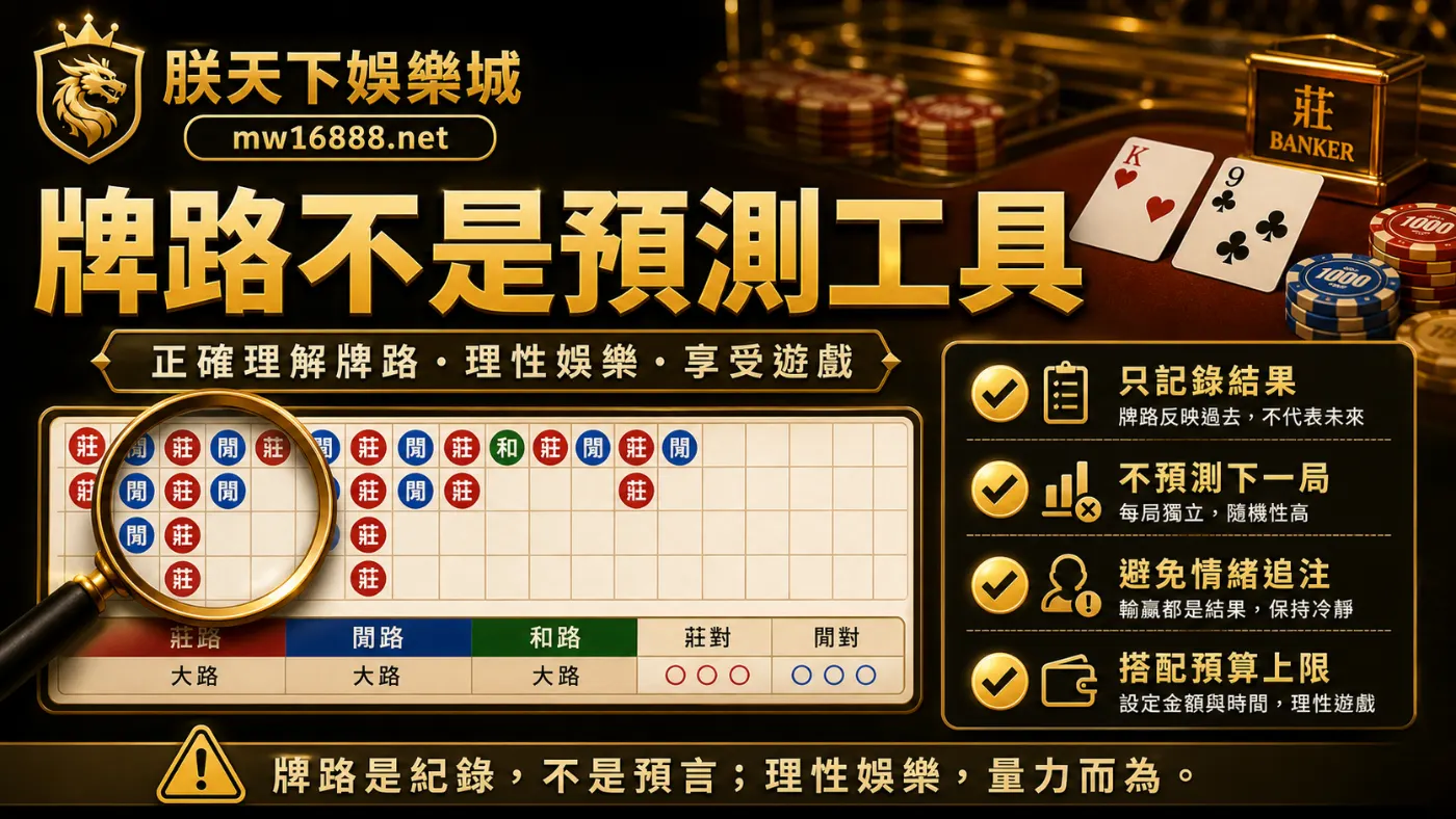 牌路不是預測工具|朕天下娛樂城 百家樂牌路不是預測工具資訊圖