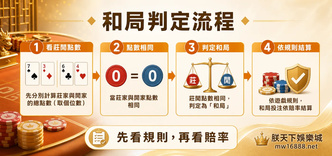 朕天下娛樂城百家樂和局判定流程資訊圖