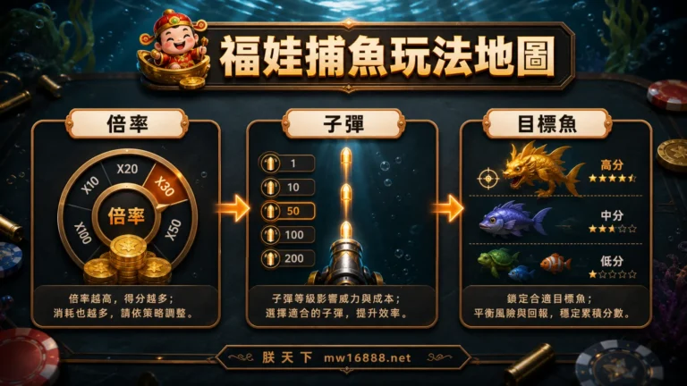 福娃捕魚倍率子彈與目標魚玩法地圖