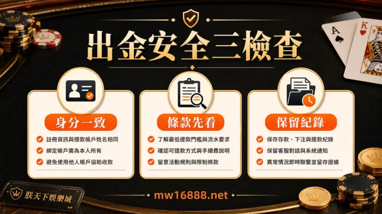 出金安全三檢查包含身分一致條款先看保留紀錄