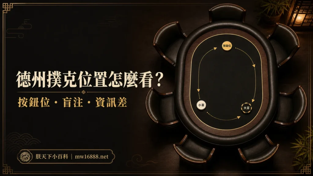 德州撲克按鈕位與盲注位置示意