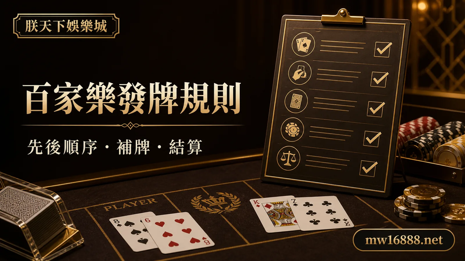 朕天下小百科｜百家樂發牌規則詳細解說：先發誰？怎麼抽？｜朕天下娛樂城 baccarat-dealing-rules