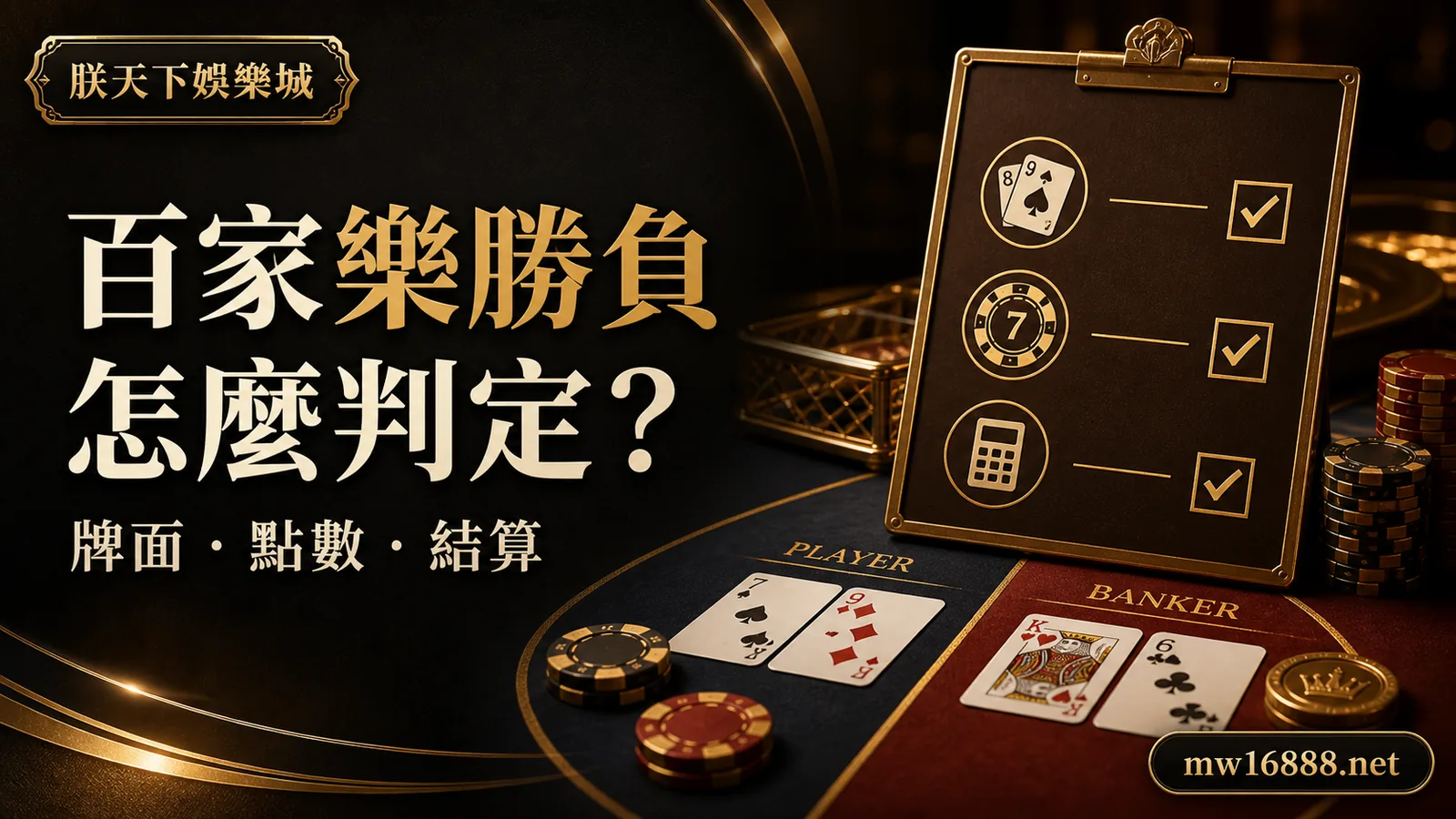 朕天下小百科｜百家樂勝負怎麼判定？詳細判別方式教學｜朕天下娛樂城 baccarat-win-conditions