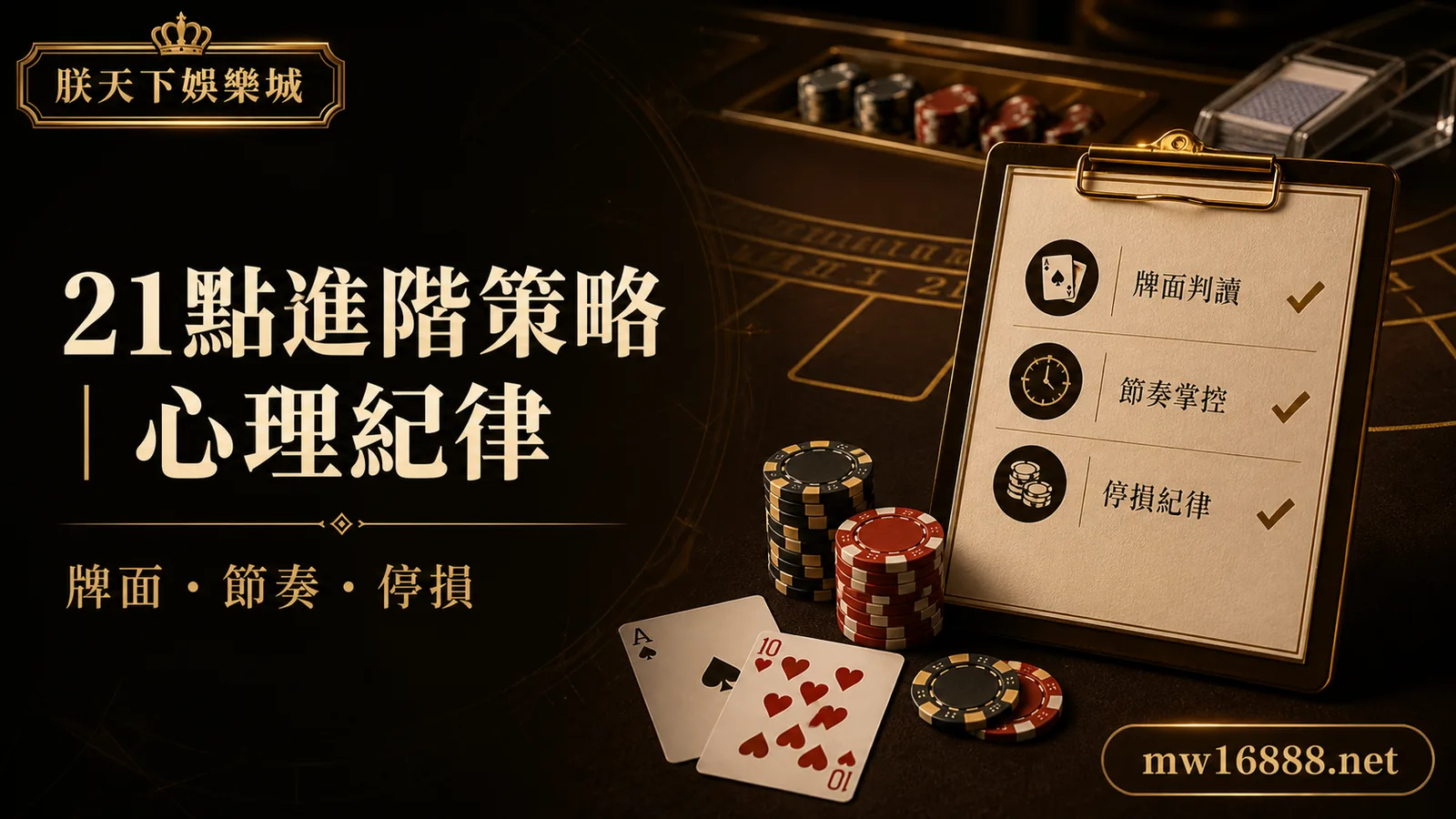 21點進階策略與心理紀律：牌面、節奏與停損的實戰檢查｜朕天下娛樂城 blackjack-advanced-strategy-psychological-warfare