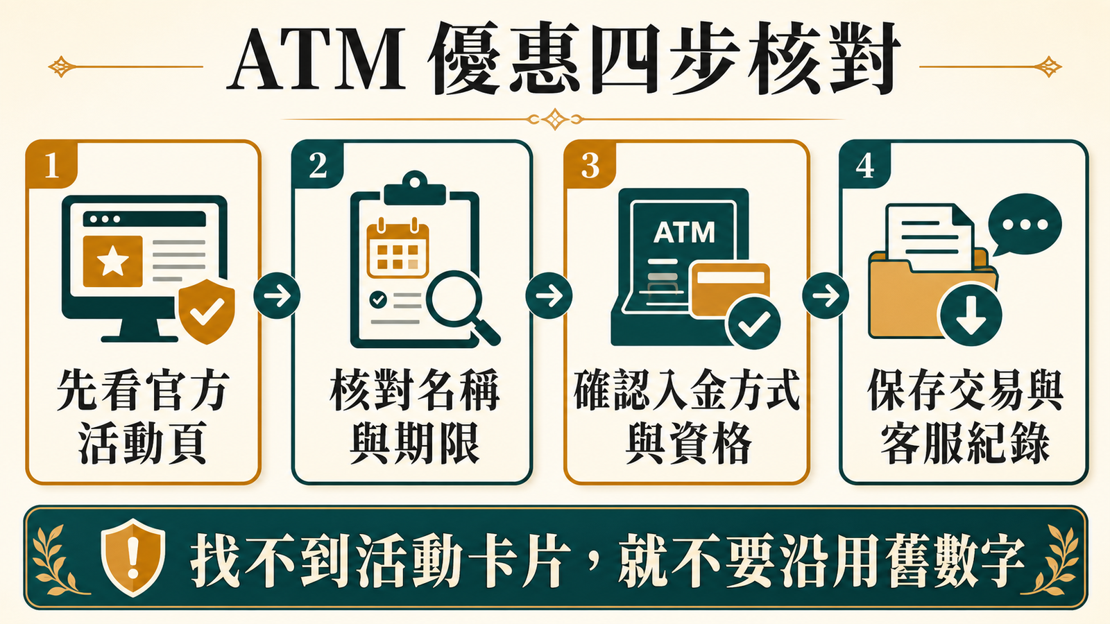 朕天下娛樂城 ATM 優惠四步核對圖 朕天下娛樂城 ATM 優惠四步核對:官方活動頁、名稱期限、入金資格與客服紀錄