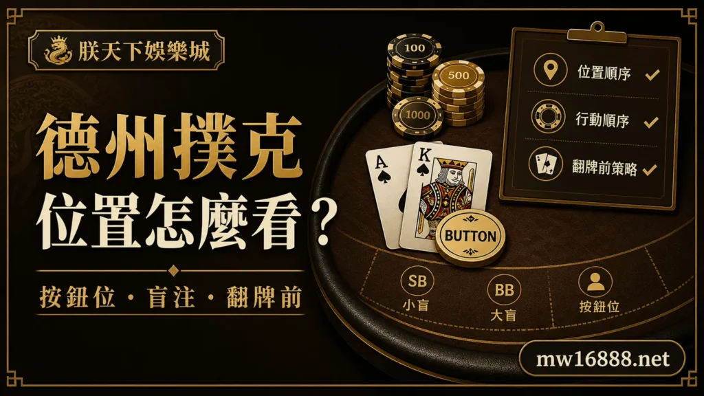 朕天下小百科|德州撲克位置怎麼看?按鈕位、盲注與翻牌前的資訊差|朕天下娛樂城 texas-holdem-position-guide