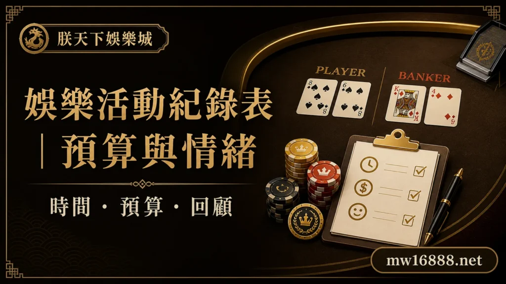 娛樂活動紀錄表怎麼填?一次一頁的時間、預算與情緒回顧範本|朕天下娛樂城 gaming-session-record-checklist