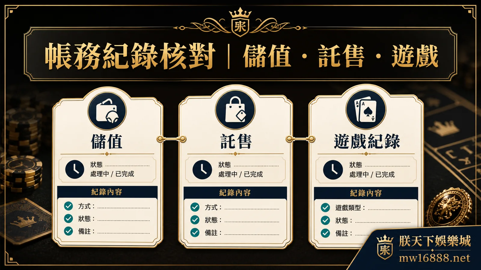 朕天下娛樂城帳務紀錄核對，整理儲值託售與遊戲紀錄