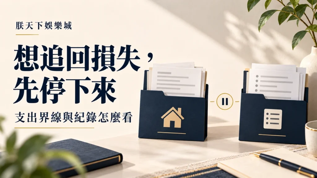 想追回損失，先停下來：支出界線與紀錄