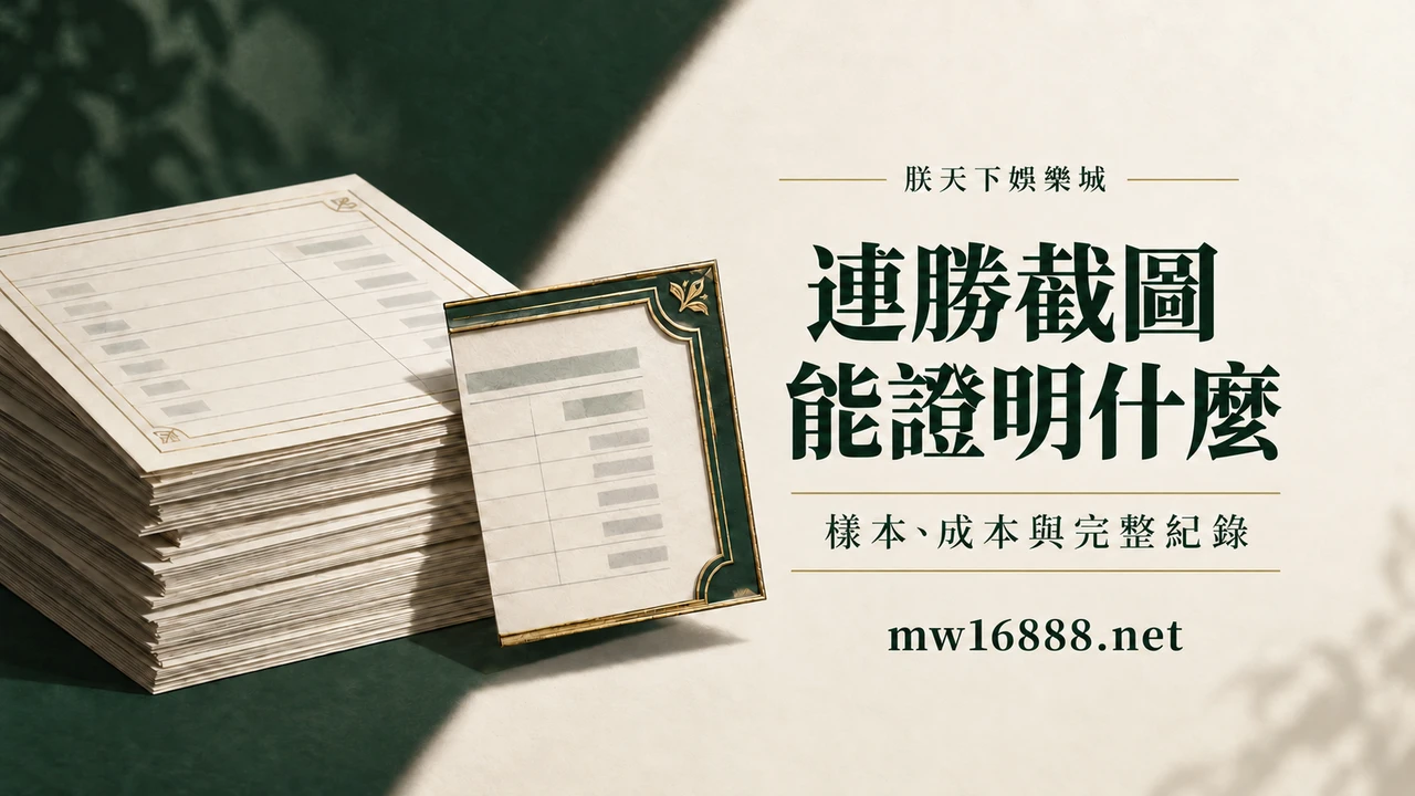 連勝截圖能證明什麼：樣本、成本與完整紀錄