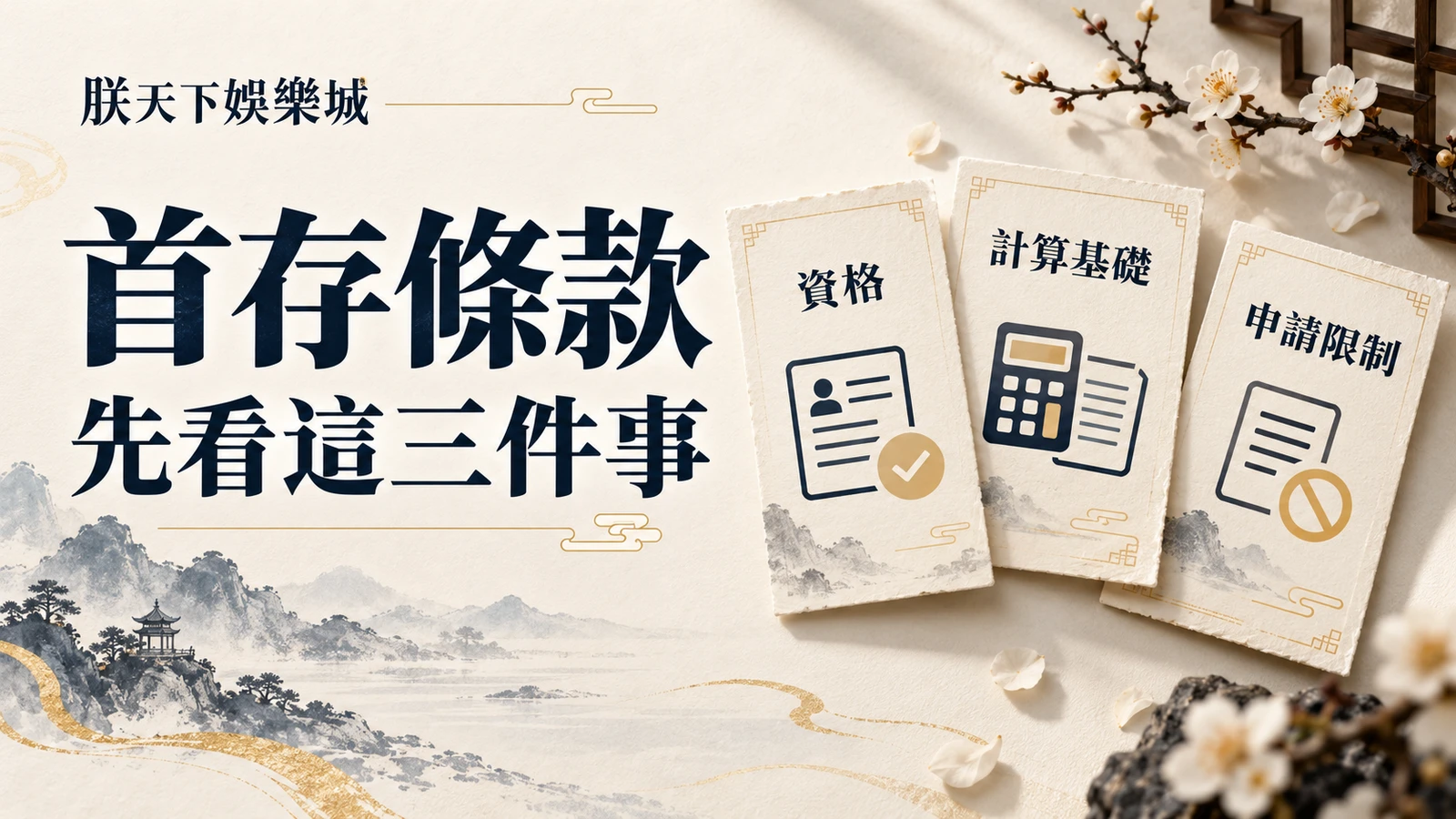 首存條款先看什麼：資格、計算基礎與申請限制